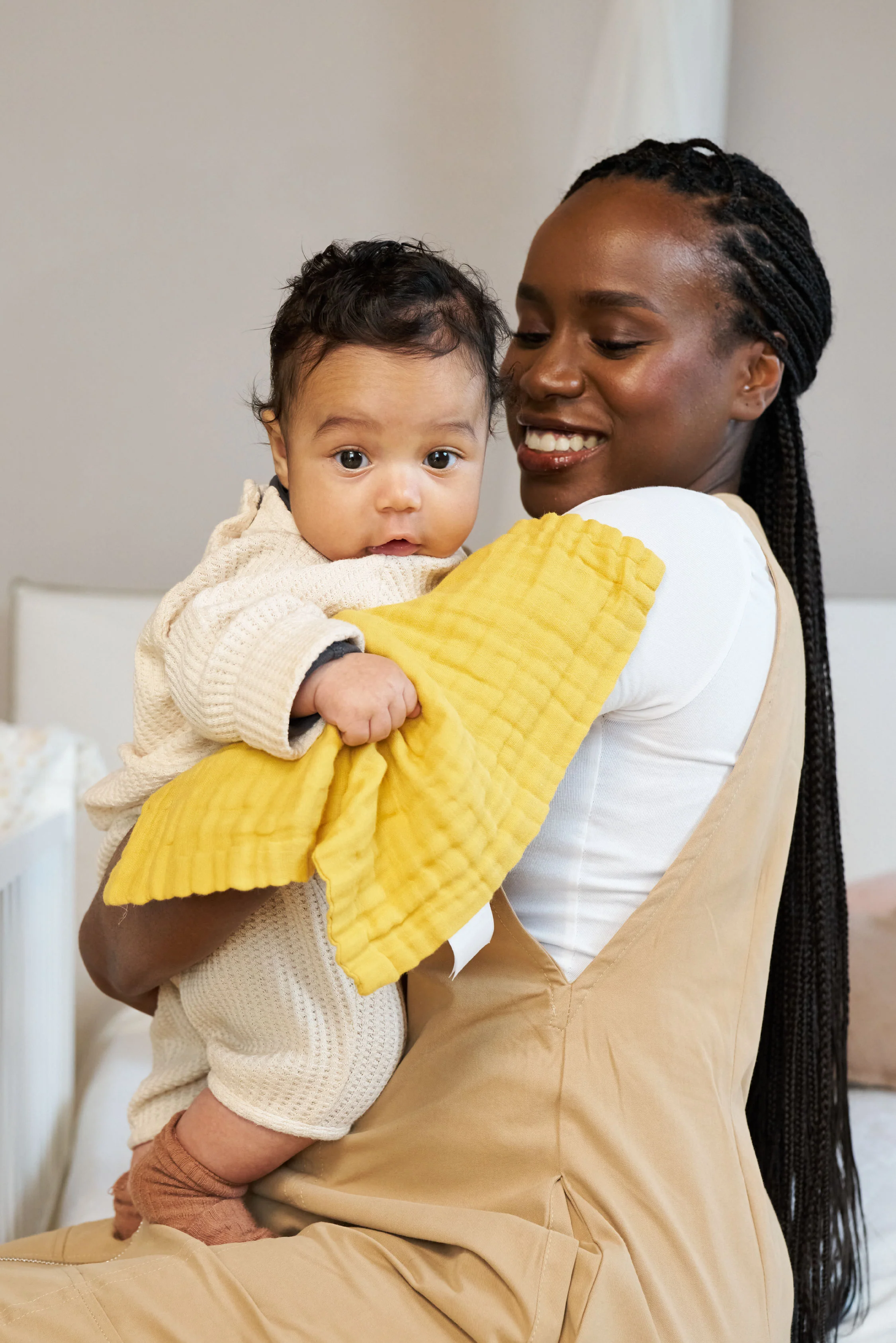 SOFT TOUCH 30X30 Newborn muslin cloths - Mustard Yellow - Image 4